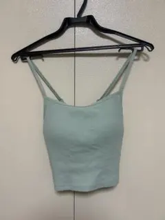 GU ミントグリーン リブ編みキャミソール M