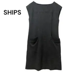 シップス　ノースリーブ　ワンピース　M グレー