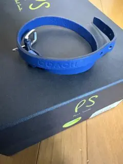 COACH 青 レザーブレスレット