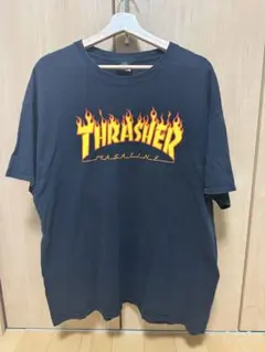 Thrasher フレイムロゴ Tシャツ 黒　XL