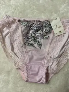 L'ge 花柄刺繍 ピンク レースショーツMサイズ