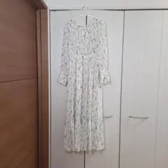 フラワープリント ロングワンピース