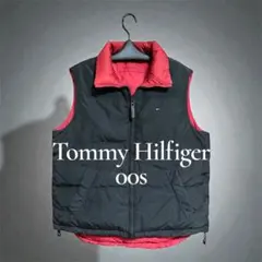 00s✨Tommy Hilfiger トミー ダウンベスト ブラック/レッド