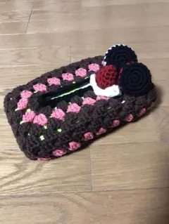 ハンドメイド☆毛糸手作りティッシュケースカバー