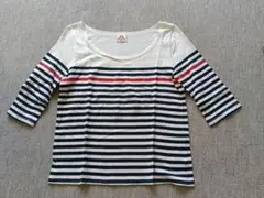 ボーダー柄五分袖Tシャツ