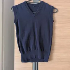 ネイビー Vネック ニットベスト 120