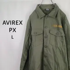 AVIREX PX　ミリタリーシャツ　U.S.ARMY　パッチ　オリーブのサムネイル