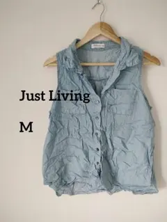 レディース ノースリーブシャツ 【M】 ライトブルー トップス カジュアル