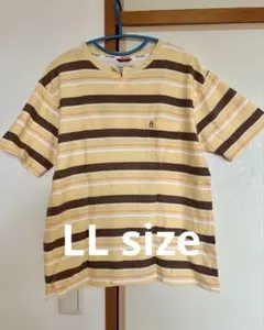 LL size 100%綿Hush Puppies ボーダーTシャツポケット付きのサムネイル