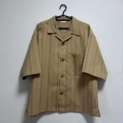 GU 開襟シャツ オープンカラー 半袖 ストライプ Mサイズ　2枚セット