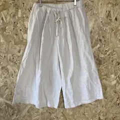 Samansa Mos2 リネン ホワイト ワイドパンツ　カジュアルパンツ　麻混