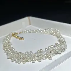 クリスタル 本真珠 チョーカー 2次会 パーティー 4.8〜5.8㎜ M798