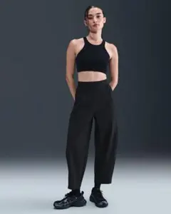 【新品】ナイキ Dri-FIT ハイウエストルーズ バレルレッグパンツ XS 黒