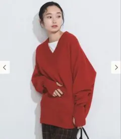 ビームスボーイ　7ゲージ Vネック プルオーバー ニット