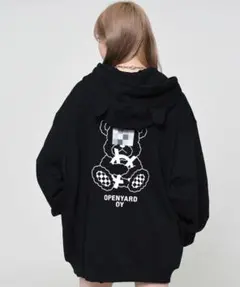OY オーワイ プルオーバー クマ 熊 パーカー フーディ ブラック OY（オーワイ） パーカー レディース メンズ : ZOZOTOWN Yahoo!店