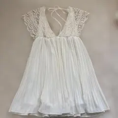DURAS ノースリーブ チュニック ホワイト プリーツのサムネイル