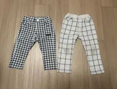 アカチャンホンポ　キッズ パンツ 2本セット チェック柄　95・100サイズのサムネイル
