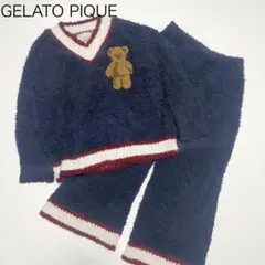 【ジェラートピケ】ルームウェア セットアップ くま ネイビー 近年モデル