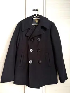 fidelity ウールピーコート 黒 ダブルボタン