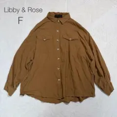 【Libby & Rose】長袖シャツ F ブラウン ゆったり 大きいサイズのサムネイル
