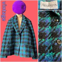 レトロ︎✦︎ヴィンテージUS古着︎✦︎モヘア混︎✦︎千鳥格子ツイード︎✦︎テーラードジャケット