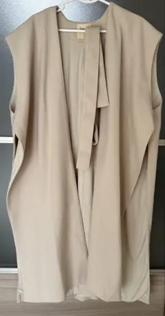 ロングベスト ロングジレ ベージュ