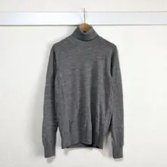 無印良品 MUJI ウール100% タートルネックニット S グレー インナー