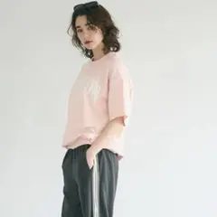 TRENTON 半袖 Tシャツ ライトピンク カレッジロゴのサムネイル