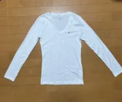 TOMMY HILFIGER ホワイト Vネック Tシャツ S
