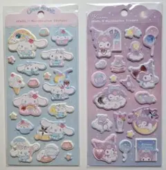 サンリオ　ジュエルマシュマロステッカーズ　2枚セット　シナモロール　クロミ
