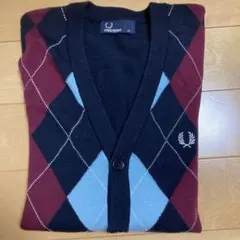 美品 FRED PERRY アーガイルカーディガン フレッドペリー セーター
