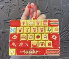 フード キーボード キーホルダー レッド
