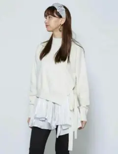 snidel プリーツレイヤードニットプルオーバー