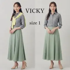 美品✨VICKY ビッキー コットン 長袖 シャツ グレー レディース 日本製のサムネイル