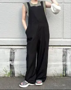 【美品】UNIQLO GIRLS リネンブレンドサロペット 160cm