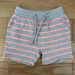 next.82 ボーダーショートパンツ グレー×ピンク