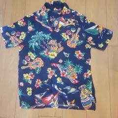【美品　希少】ポロラルフローレン　アロハシャツ　ポロベア　花柄　総柄　半袖シャツ