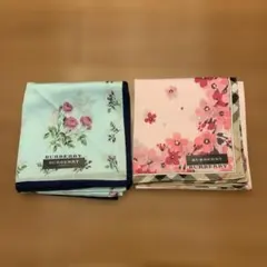 BURBERRY 花柄ハンカチ2枚セット50センチ