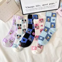 新品♡ ディズニー♡かわいいキャラクターソックス靴下5足セット