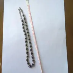 【昭和レトロ】ブラックビーズネックレス 約50cm