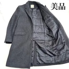 【美品】nano&co ダークグレー チェスターコート　中綿
