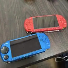 ジャンク品　SONY PSP 本体 赤　青ケース付き
