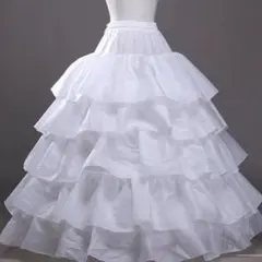 【訳有】5段パニエ ワイヤー4本 Aライン調整可 フリーサイズ ドレスボリューム