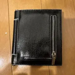 ニコアンド　ブラックレザー 二つ折り財布
