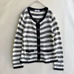 J.PRESS Jプレス レディース　カーディガン　ボーダー　ネイビー　M〜L