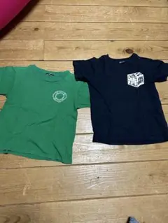 【130cm】緑色消防署Tシャツと黒色Tシャツセット FIRE DEPT