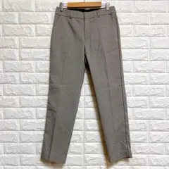 ensuite【1】チェック柄ストレートパンツ グレー 通勤 レーヨン 千鳥格子