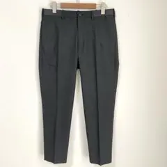 ユニクロ【M】センタープレススラックス ダークグレー ストレッチ ウエスト紐付き