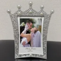 【2月末消去】ウェディング 王冠型フォトフレーム 4x6インチ