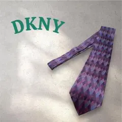 DKNY シルク製 ダイヤモンドパターン ネクタイ